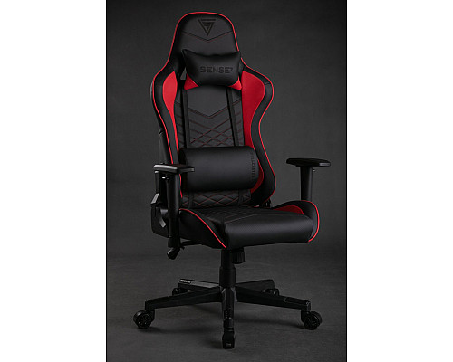 Ігрове крісло SENSE7 Spellcaster, чорно-червоне