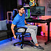 Ігрове крісло Di Volio Sporte, чорно-синє + підставка для ніг