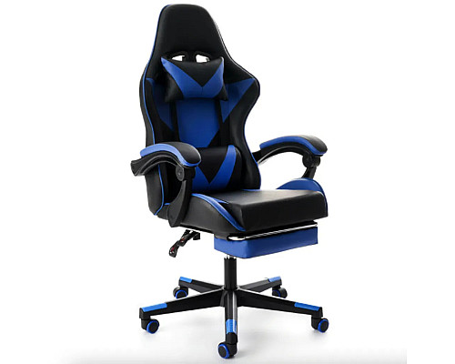 Ігрове крісло Di Volio Ragazo, чорно-синє + підставка для ніг