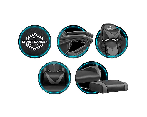 Крісло ігрове Sofotel Cerber чорно-сіре