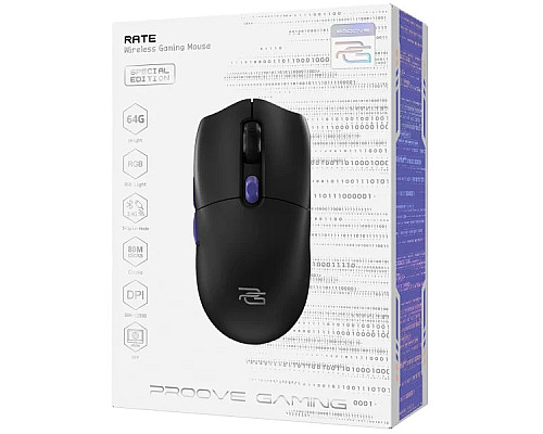 Миша ігрова бездротова Proove Gaming Rate Special Edition чорно-фіолетова