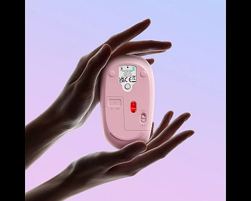 Миша бездротова Baseus F01B Tri-Mode рожева