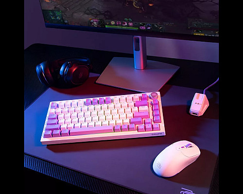 Клавіатура ігрова бездротова Proove Gaming Coupe біло-фіолетова