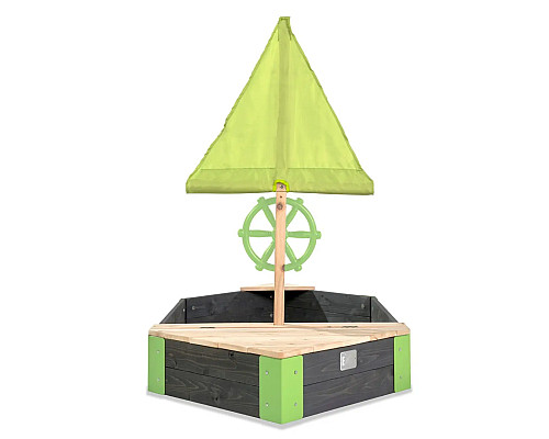 Пісочниця-корабель EXIT Aksent 190 x 90 см - чорно-зелена