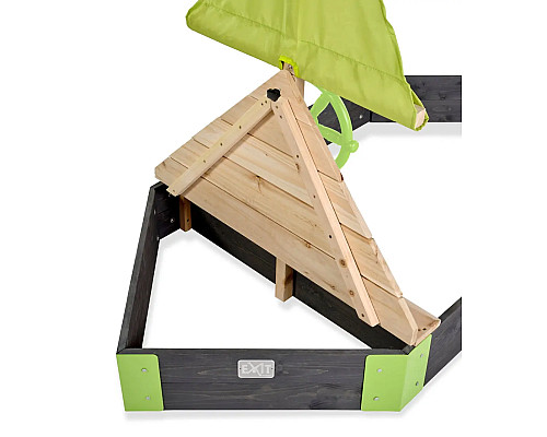 Пісочниця-корабель EXIT Aksent 190 x 90 см - чорно-зелена