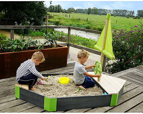 Пісочниця-корабель EXIT Aksent 190 x 90 см - чорно-зелена