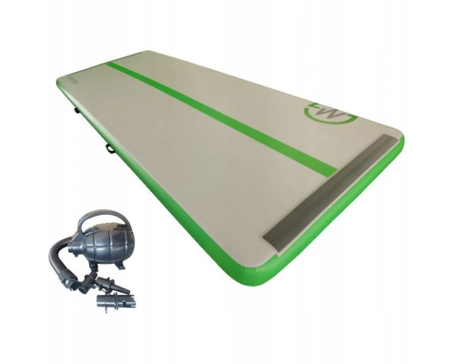 Мат гімнастичний надувний MASTER 400 x 150 x 20 cм, сіро-зелений