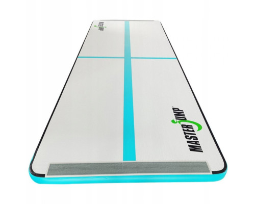 Мат гімнастичний надувний MASTER S-Pro 400 x 150 x 10 см, сіро-синій