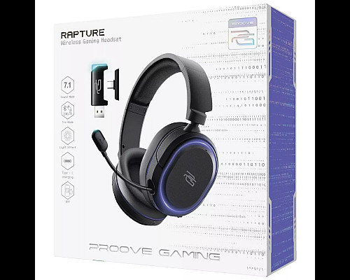Навушники ігрові бездротові Proove Gaming Rapture APP чорні