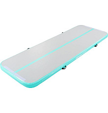 Мат гімнастичний надувний VEVOR 300 x 101 x 10 см, біло-м'ятний 