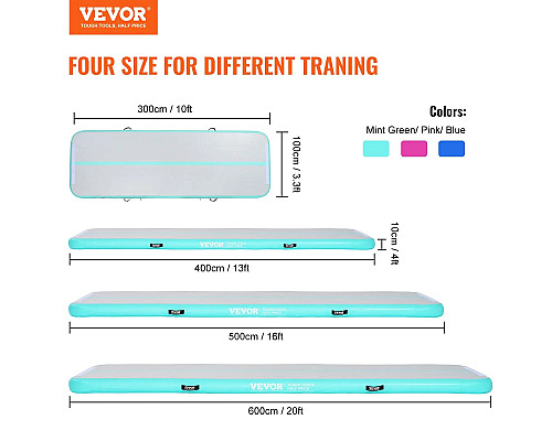 Килимок надувний VEVOR, біло-голубий