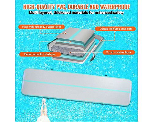 Килимок надувний VEVOR, біло-голубий