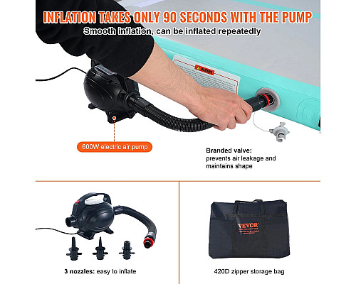 Килимок надувний VEVOR, біло-голубий