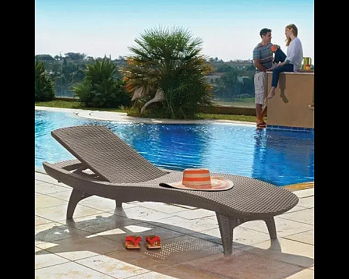 Шезлонг Keter Pacific, 197 х 75 х 40 см - капучино