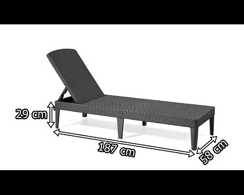 Шезлонг Keter Jaipur, 187 х 58 х 29 см - графіт