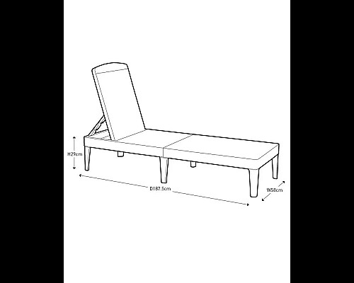 Шезлонг Keter Jaipur, 187 х 58 х 29 см - капучино