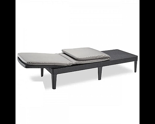 Шезлонг Keter Jaipur з матрацом, 187,5 х 58,2 х 29 см - графіт