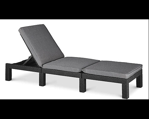 Шезлонг Keter Daytona Deluxe з матрацом, 195 х 65 х 25,5 см - графіт