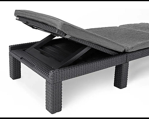 Шезлонг Keter Daytona Deluxe з матрацом, 195 х 65 х 25,5 см - графіт