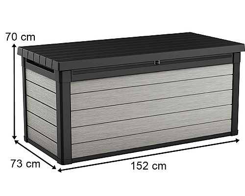 Скриня садова Keter Denali DuoTech 570 л, сіра