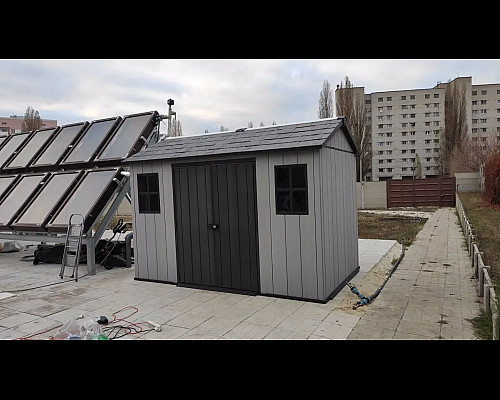 Будиночок садовий Keter OAKLAND 1175 SD 350 х 229 х 254 см, коричнево-сірий