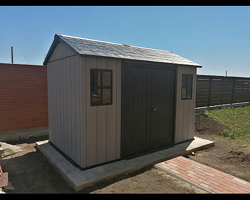 Будиночок садовий Keter OAKLAND 1175 SD 350 х 229 х 254 см, коричнево-сірий