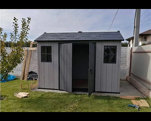 Будиночок садовий Keter OAKLAND 1175 SD 350 х 229 х 254 см, коричнево-сірий