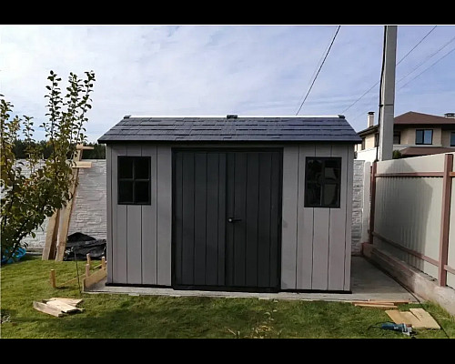 Будиночок садовий Keter OAKLAND 1175 SD 350 х 229 х 254 см, коричнево-сірий