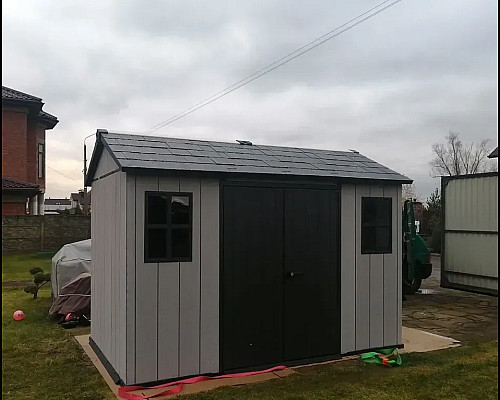 Будиночок садовий Keter OAKLAND 1175 SD 350 х 229 х 254 см, коричнево-сірий