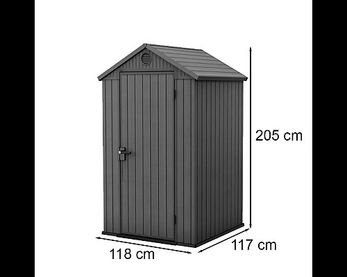Будиночок садовий Keter Darwin 118 х 117 х 205 см, сірий