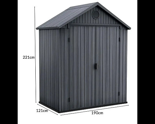 Будиночок садовий Keter Darwin 121 х 190 х 221 см, сірий