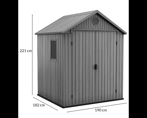 Будиночок садовий Keter Darwin 182 х 190 х 221 см, сірий