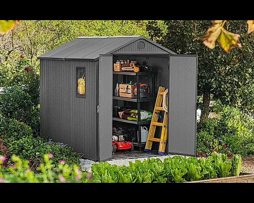 Будиночок садовий Keter Darwin 244 х 190 х 221 см, графіт
