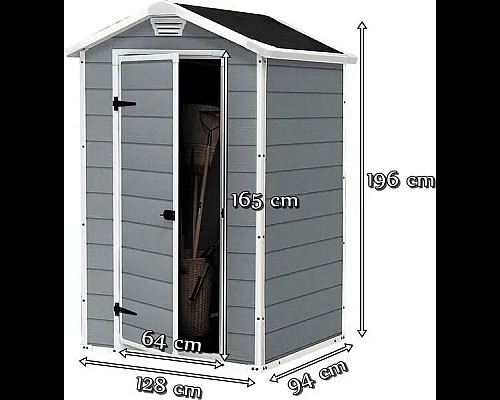 Будиночок садовий Keter MANOR 94 х 128 х 196 см, сірий