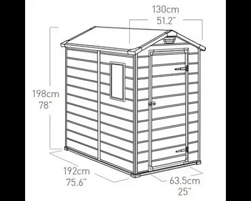 Будиночок садовий Keter MANOR 130 x 192 x 198 см, бежевий