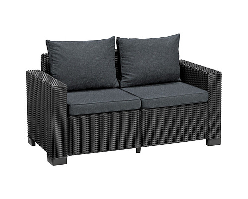 Диван садовий Keter California 2-місний з подушками, графіт