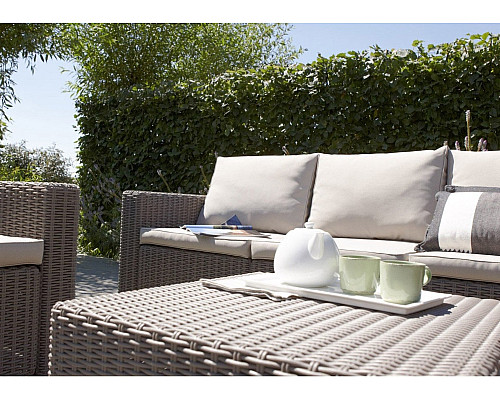 Диван садовий Keter California 3-місний з подушками, капучино