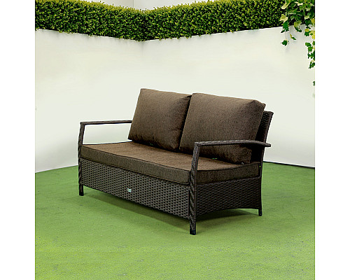Диван садовий Greengard Крокодил Дн-004.160 2-місний з подушками, коричневий