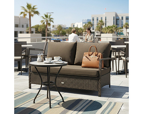 Диван садовий Greengard Крокодил Дн-004.160 2-місний з подушками, коричневий