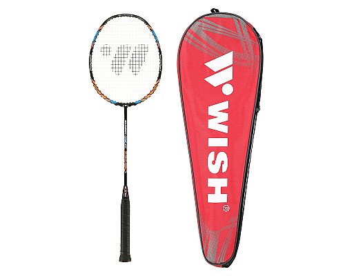 Ракетка для бадмінтону WISH CARBON PRO 67, чорно-оранжева