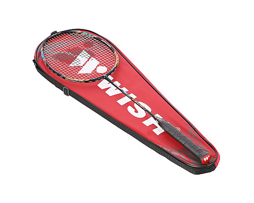 Ракетка для бадмінтону WISH CARBON PRO 67, чорно-оранжева
