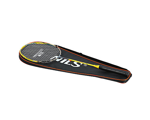 Ракетка для бадмінтону NILS NR419 CARBON, жовто-червона