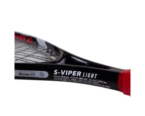 Ракетка для швидкісного бадмінтону Speedminton Racket Viper Light, чорно-червона
