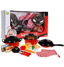 Дитячий набір Red Chef 3+ Кастрюлі + Кухонне начиння + Бутафорська їжа 22 шт.