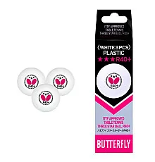 М'ячі для настільного тенісу BUTTERFLY білі - 3 шт. 