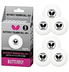 М'ячі для настільного тенісу BUTTERFLY TRAINING білі - 6 шт.