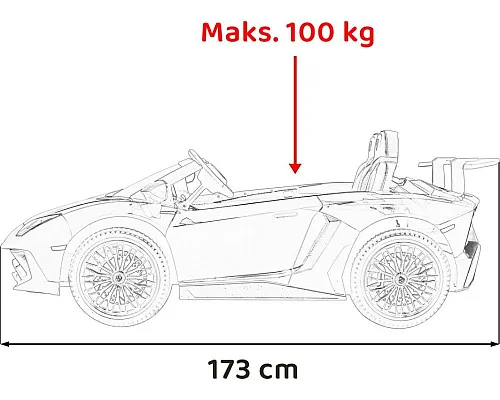 Дитяча акумуляторна машинка Lamborghini Aventador SV Червона Дитяча акумуляторна машинка Lamborghini Aventador SV Червона