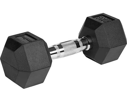 Гантелі чавунні прогумовані HEX 2x8 кг REBEL ACTIVE Гантелі чавунні прогумовані HEX 2x8 кг REBEL ACTIVE