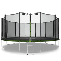 Батут Zipro Jump Pro з зовнішньою сіткою 16 футів 496 см чорно-зелений