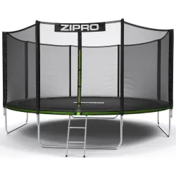 Батут Zipro Jump Pro з зовнішньою сіткою 14 футів 435 см чорно-зелений
